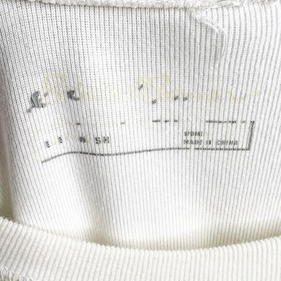 EDDIE BAUER Monstera Leaf Print Sweatshirt Scoop Neck Classic Fit Ivory Size L - Picture 4 of 8